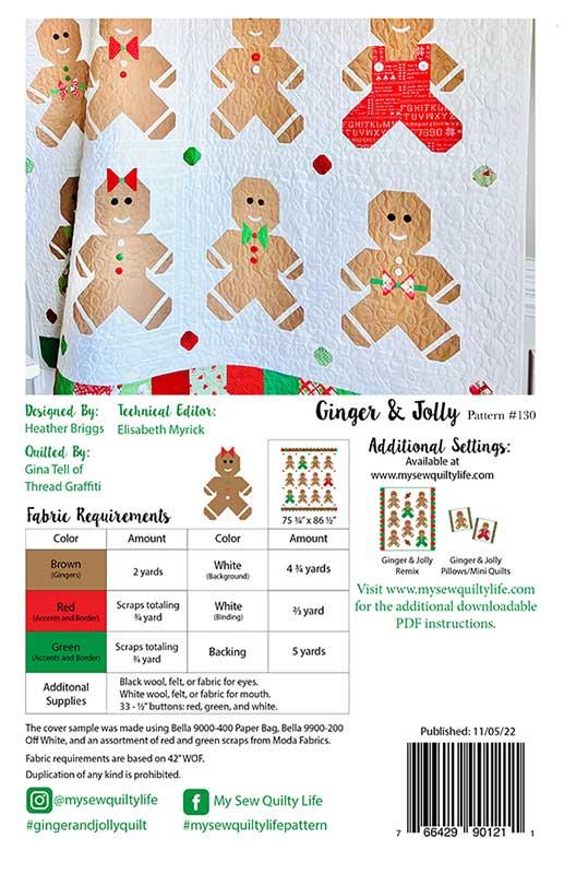 PATTERN, Ginger & Jolly Gingerbread Quilt By My Sew Quilty Life