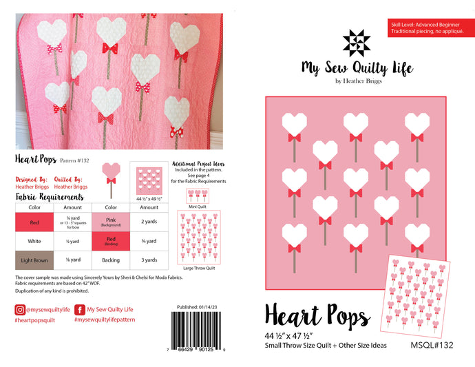 Pattern, Heart Pops Quilt by My Sew Quilty Life (digital download)