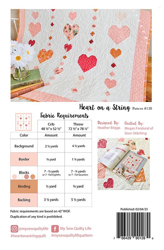 PATTERN, Heart on a String Quilt By My Sew Quilty Life