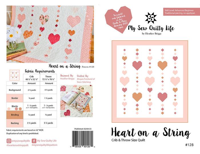 Pattern, Heart on a String Quilt by My Sew Quilty Life (digital downlo ...