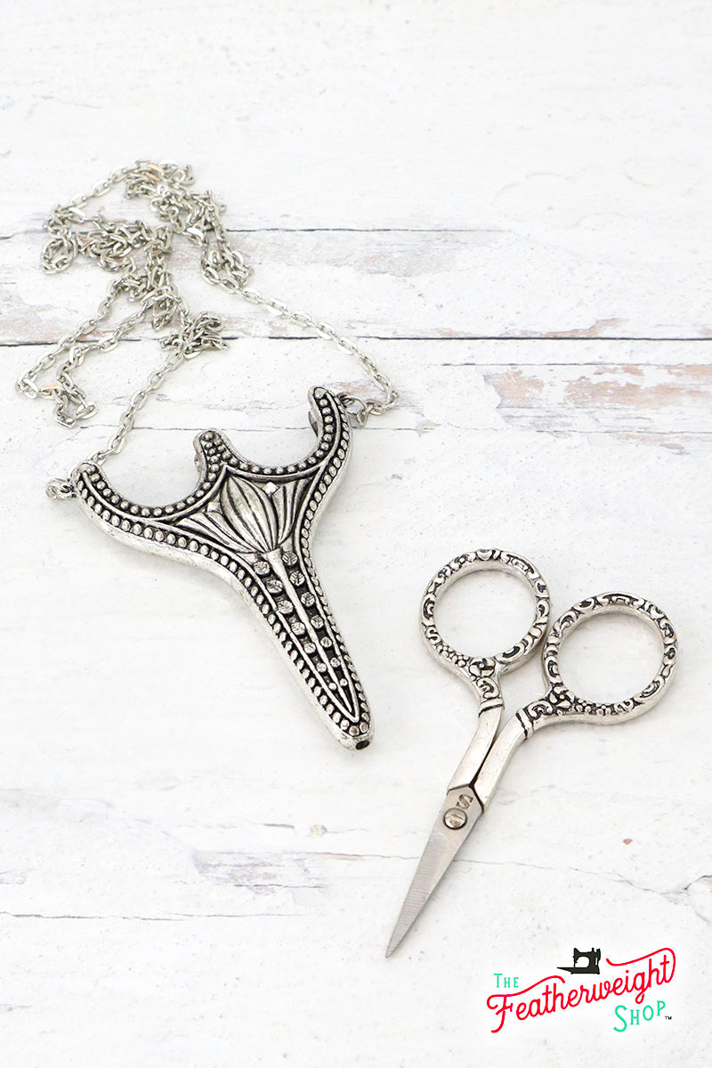 Scissors, Heirloom Embroidery Scissors Chatelaine Necklace