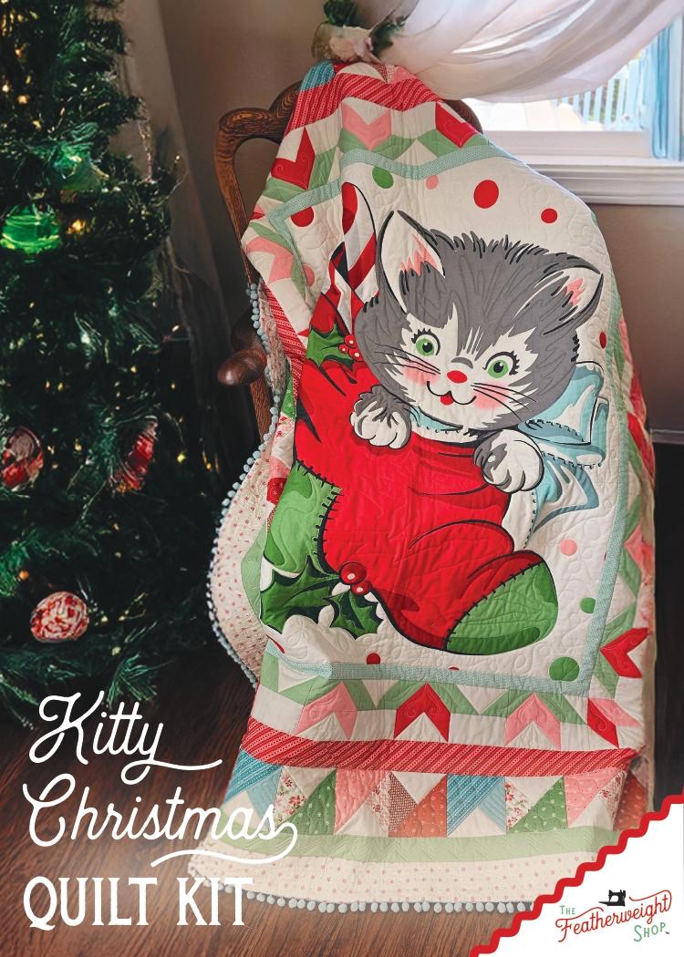 Quilt Kit, HENRIETTA Kitty Christmas Stocking
