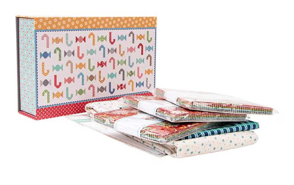 Quilt Kit, Boxed Set - Christmas Candy Canes Table Runner by Lori Holt