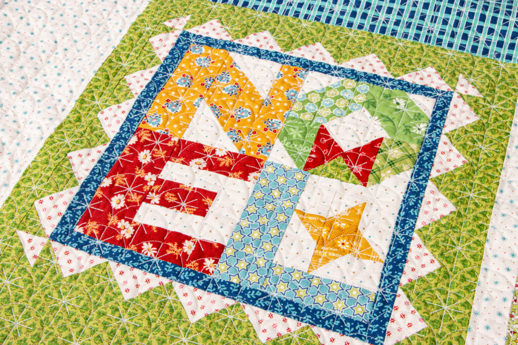 PATTERN, Poinsettia Christmas Stocking Quilt Seeds ~  No. 2 Block by Lori Holt