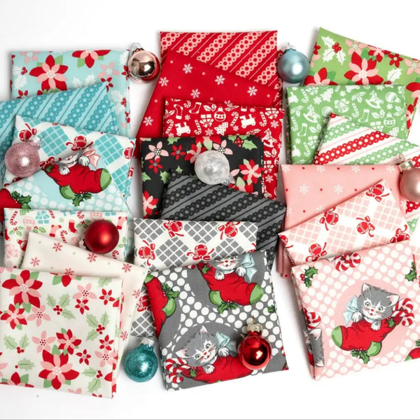 Fabric, Kitty Christmas by Urban Chiks - Fat QUARTER BUNDLE
