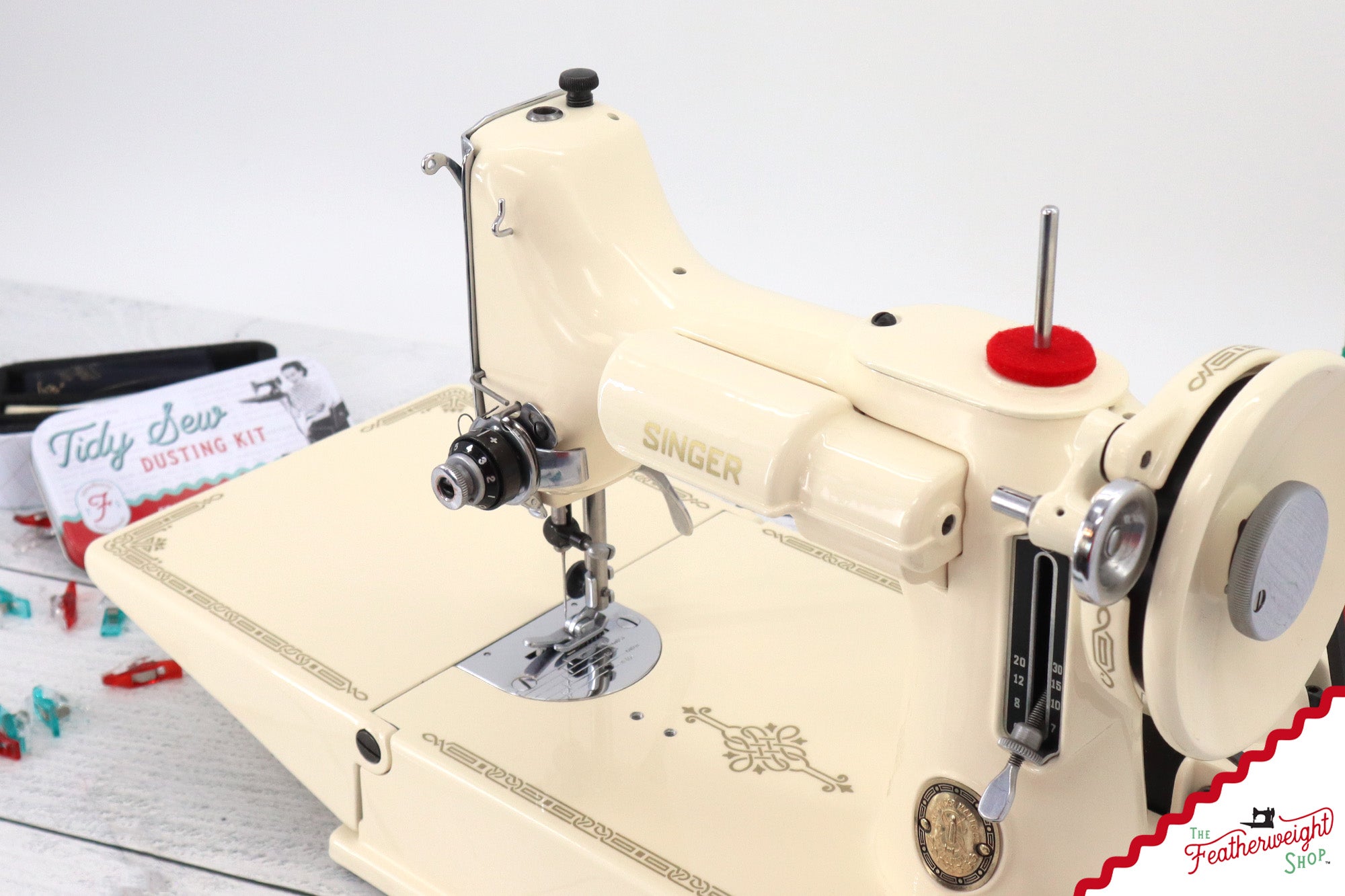 Singer Featherweight 221, AL0333** - Fully Restored in Sugar Cookie