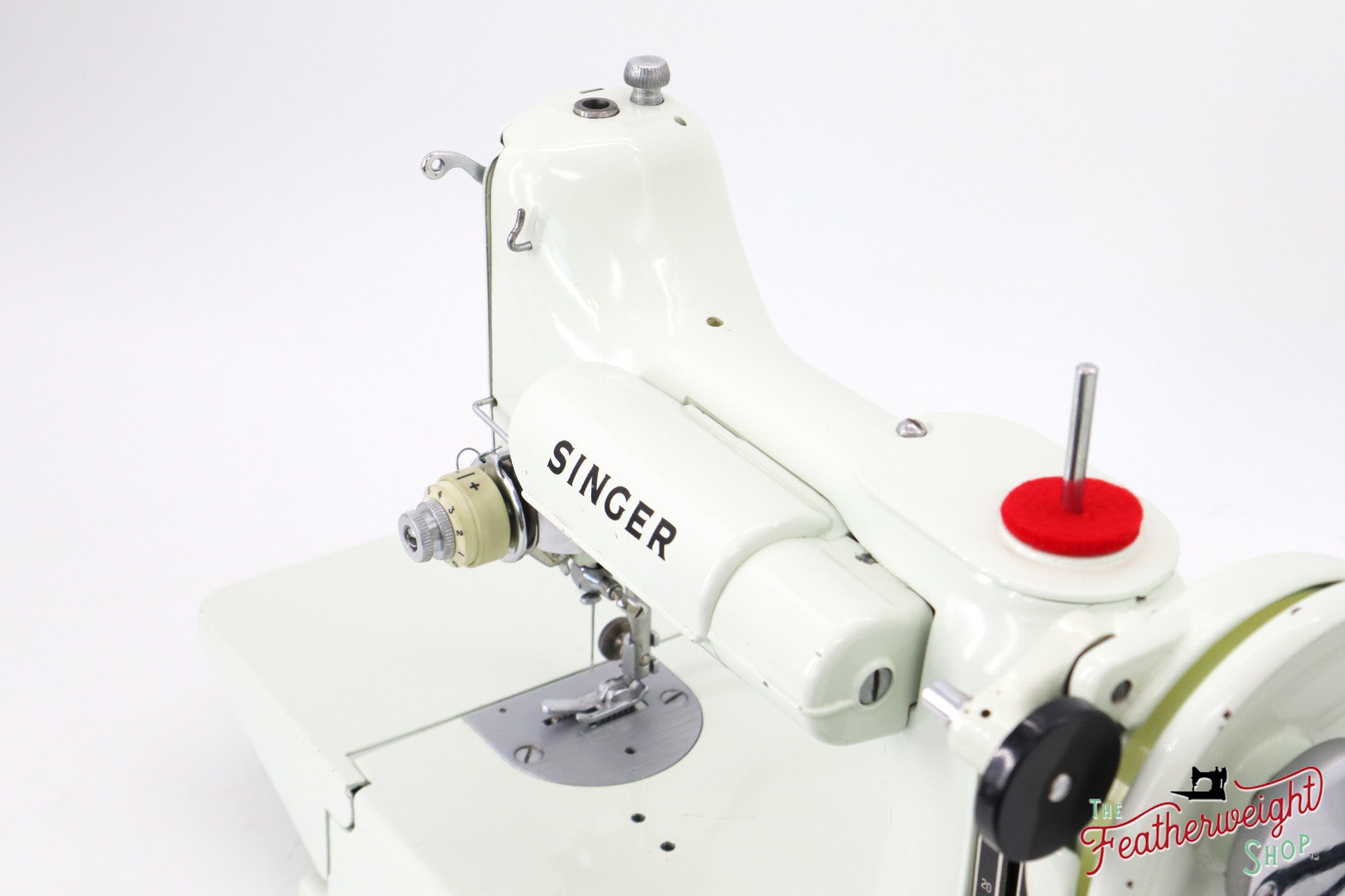 ミュージシャン CDL Hand Stitched Mini Basket White Vintage White Deluxe Zig Zag Sewing Machine with Carrying