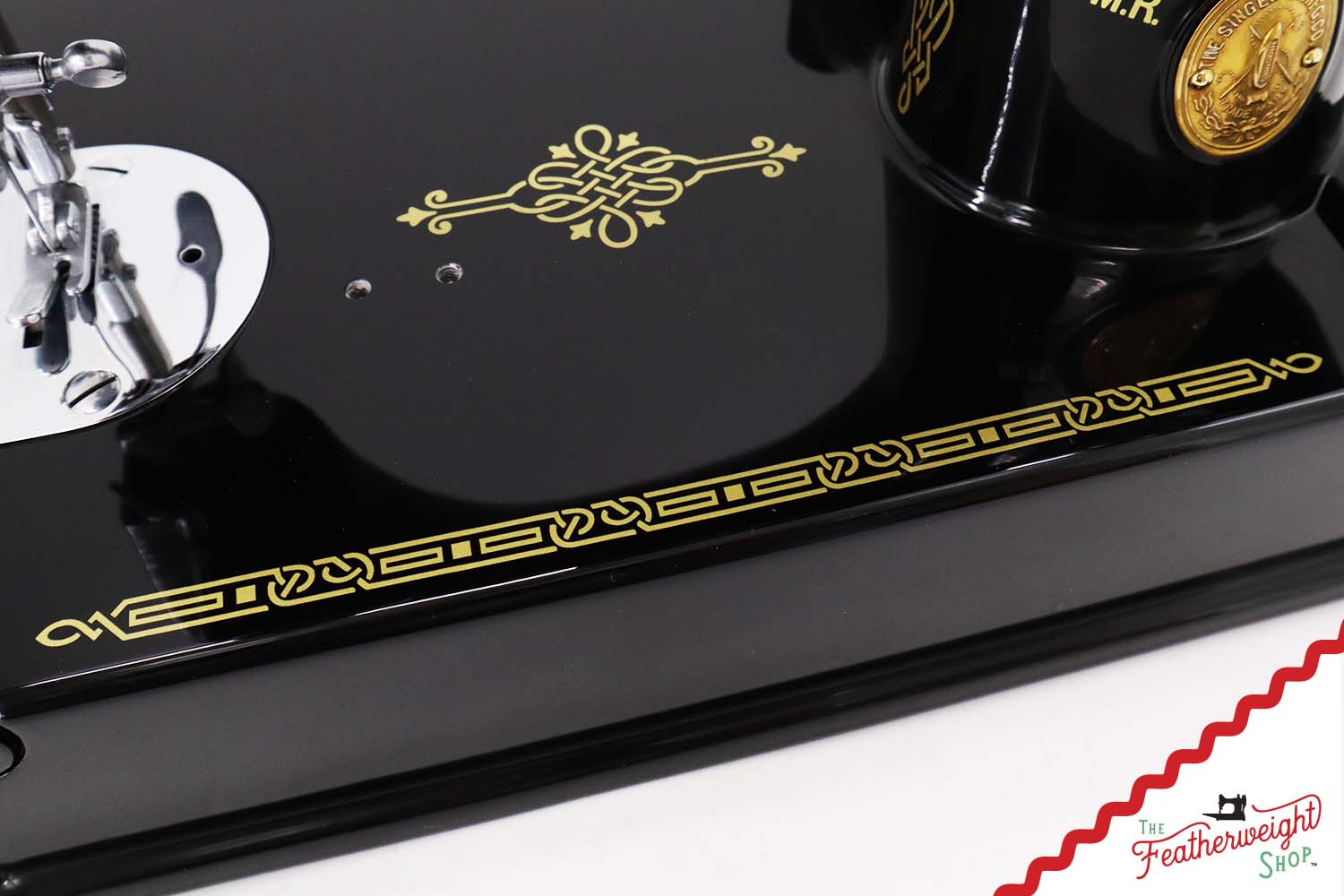 Singer Featherweight 221 Sewing Machine AH194***, RARE M.R. Decal - Fully Restored in Gloss Black