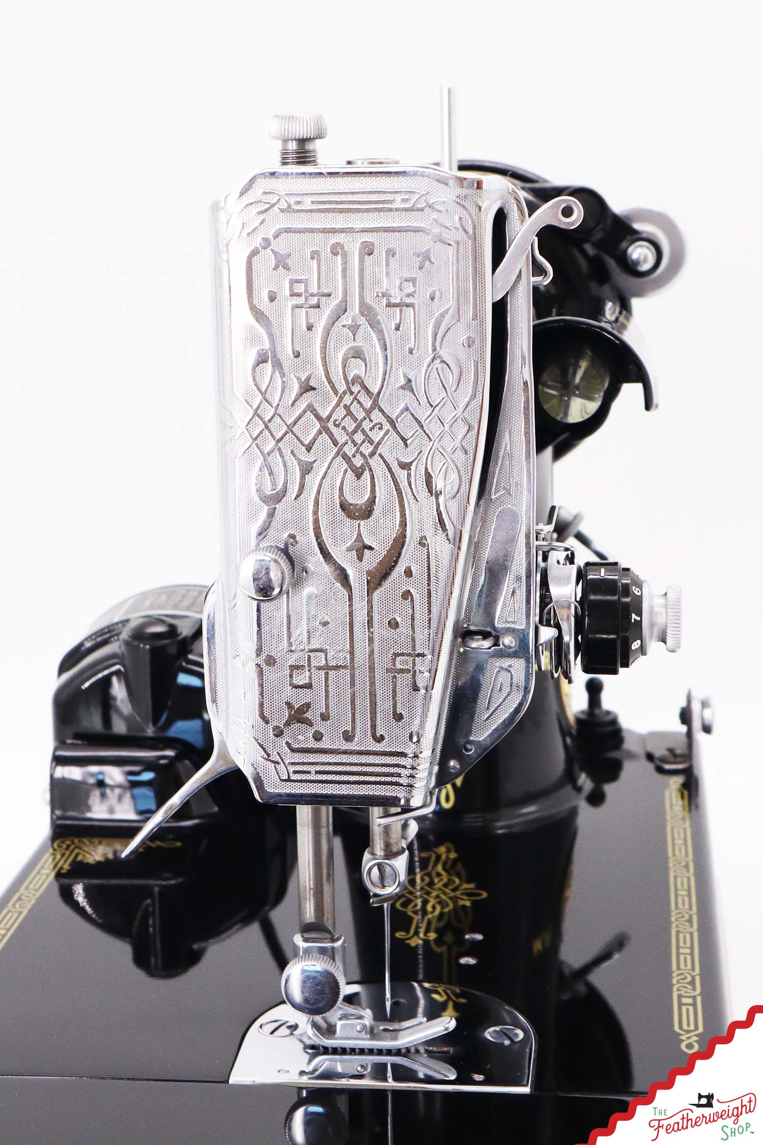 Singer Featherweight 221 Sewing Machine AH194***, RARE M.R. Decal - Fully Restored in Gloss Black