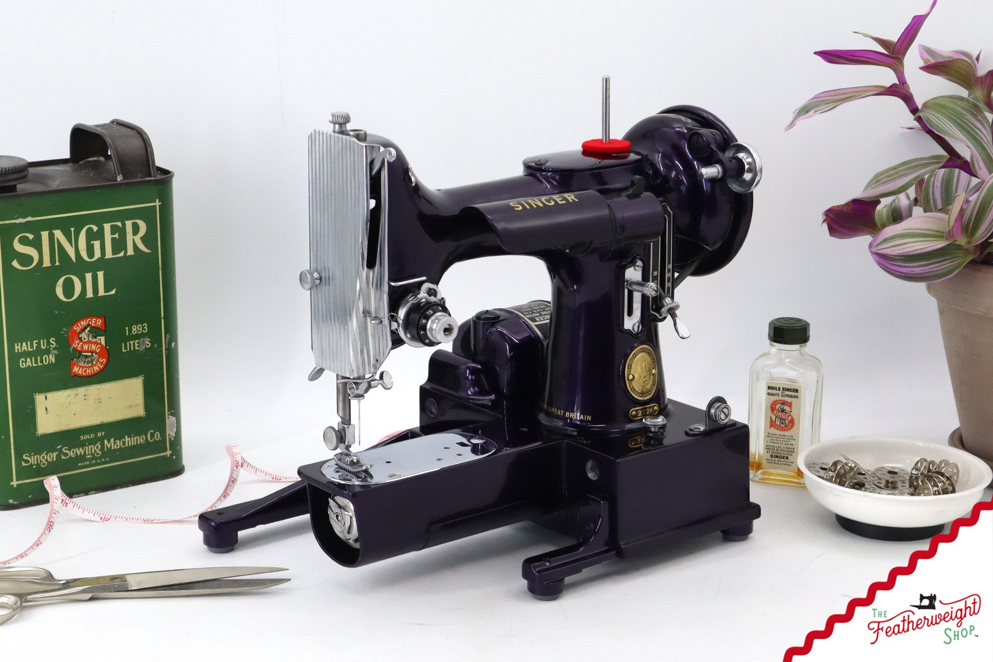 Singer Featherweight 222K - EJ91365* - Fully Restored in Black Iris