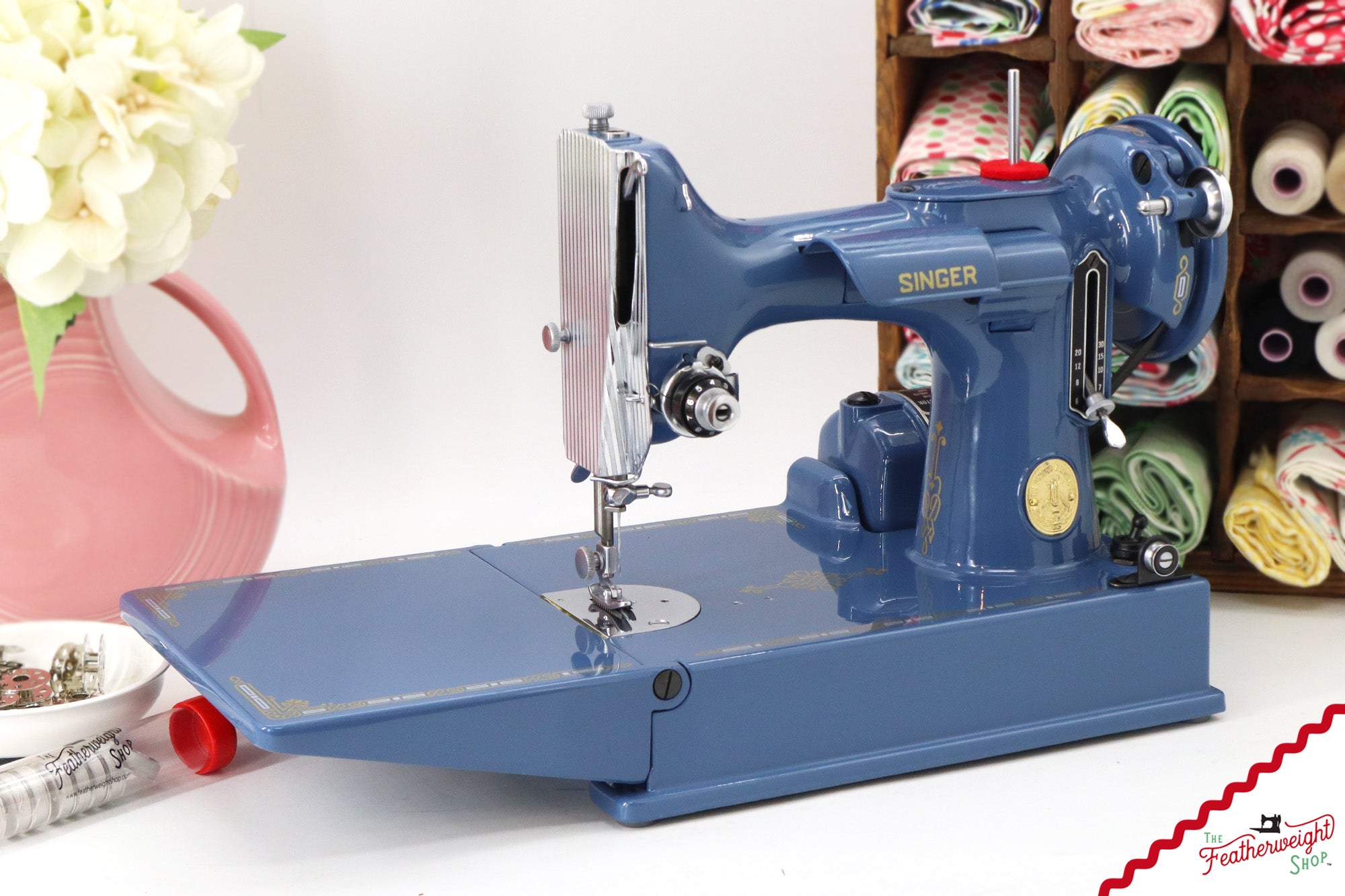 Singer Featherweight 221, AH644*** - Fully Restored in Denim