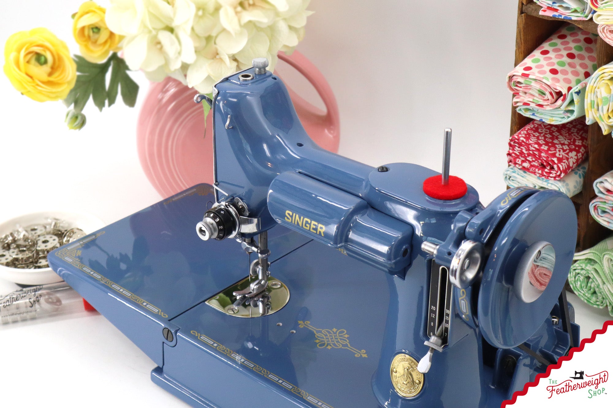 Singer Featherweight 221, AH644*** - Fully Restored in Denim