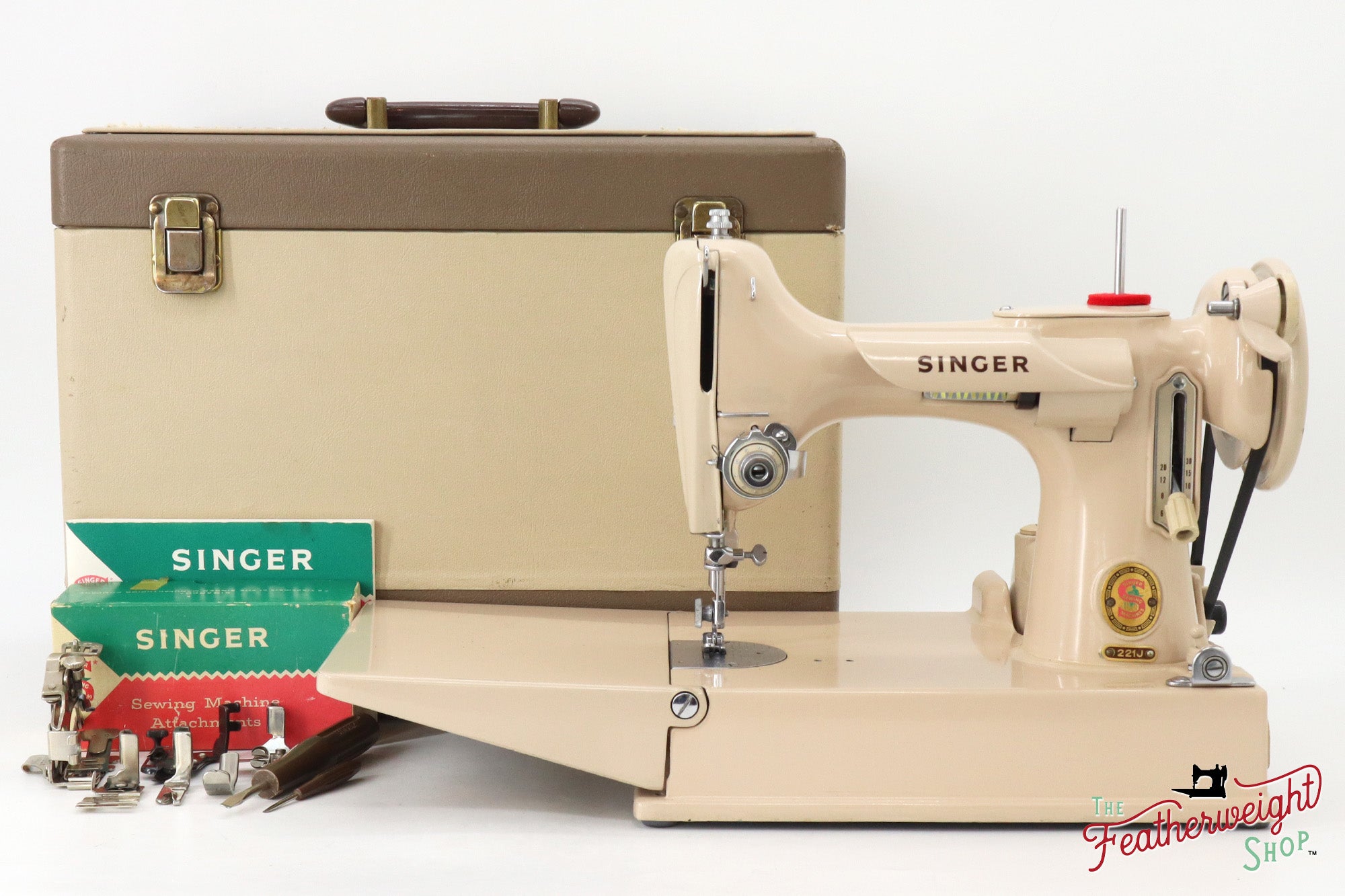 Singer Featherweight 221J Sewing Machine, Tan - JE1598**