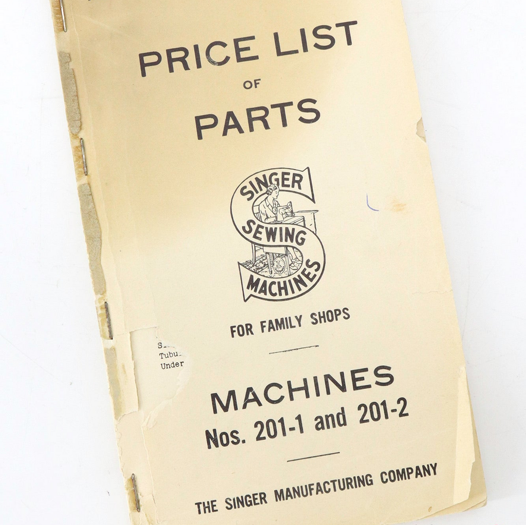 List of Parts Book, Singer 201-1, 201-2, 1936 (Vintage Original