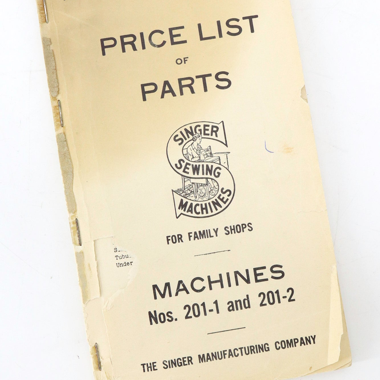 List of Parts Book, Singer 201-1, 201-2, 1936 (Vintage Original) - RARE