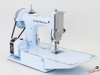 Load image into Gallery viewer, Singer Featherweight Top Decal 221 Fully Restored in Cinderella Blue, AF383*** - SCARCE