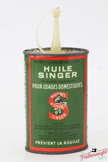 Oil Can - French, Plastic Spout, Singer (Vintage Original) - RARE