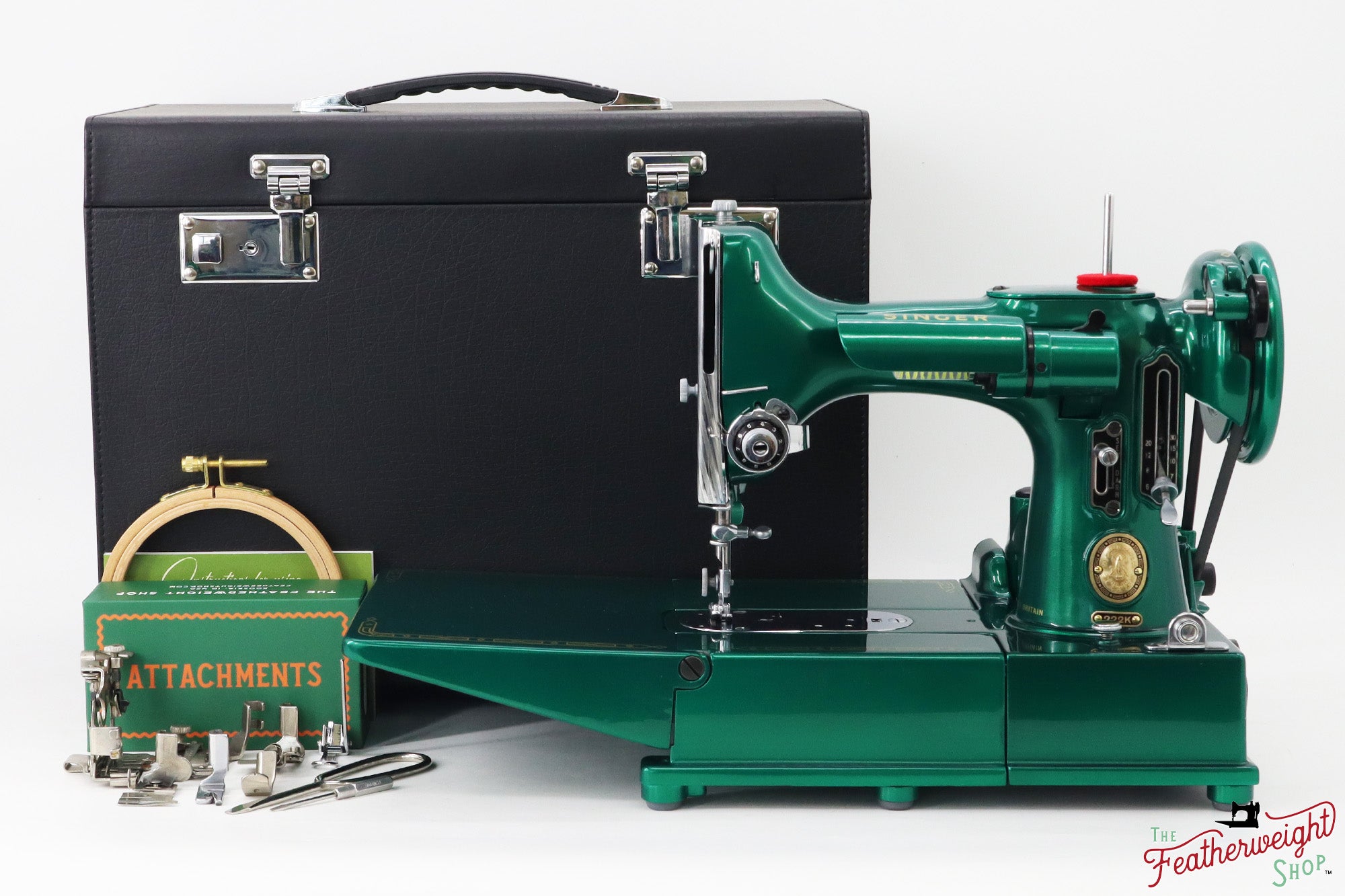 Singer Featherweight 222K - EP7607** - Fully Restored in Emerald Green