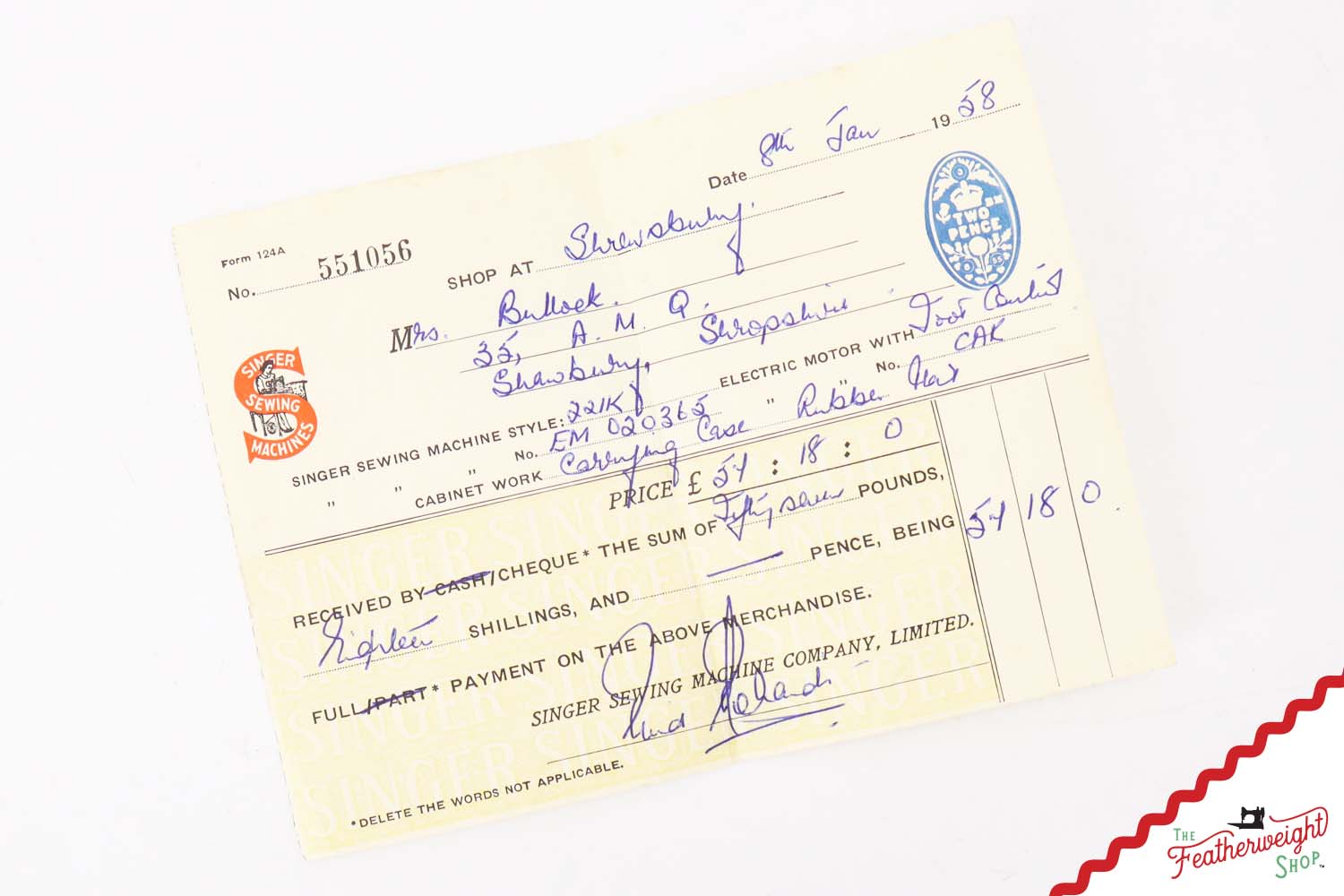 Singer Featherweight 221K Sewing Machine, 1957 - EM0203**