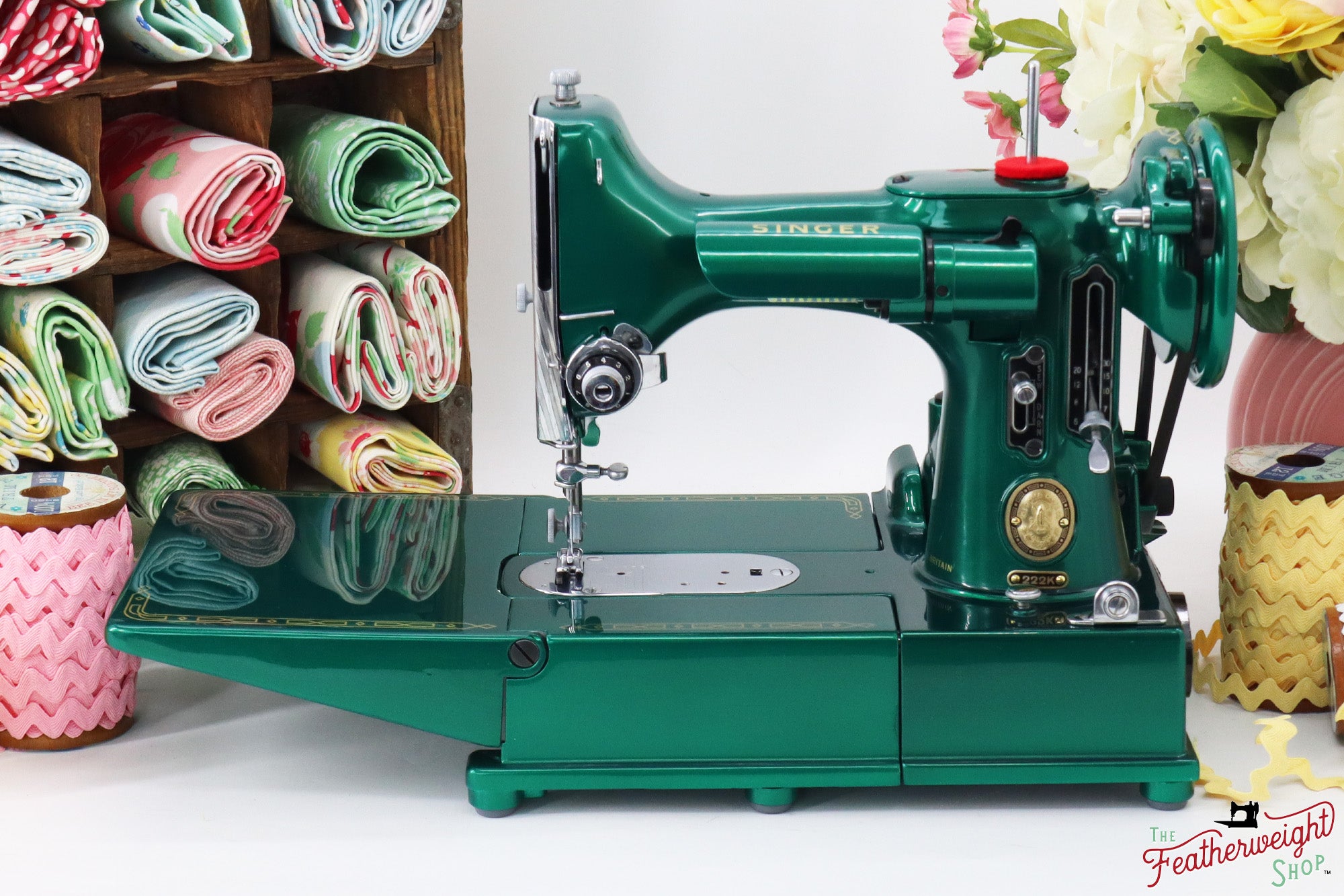 Singer Featherweight 222K - EP7607** - Fully Restored in Emerald Green