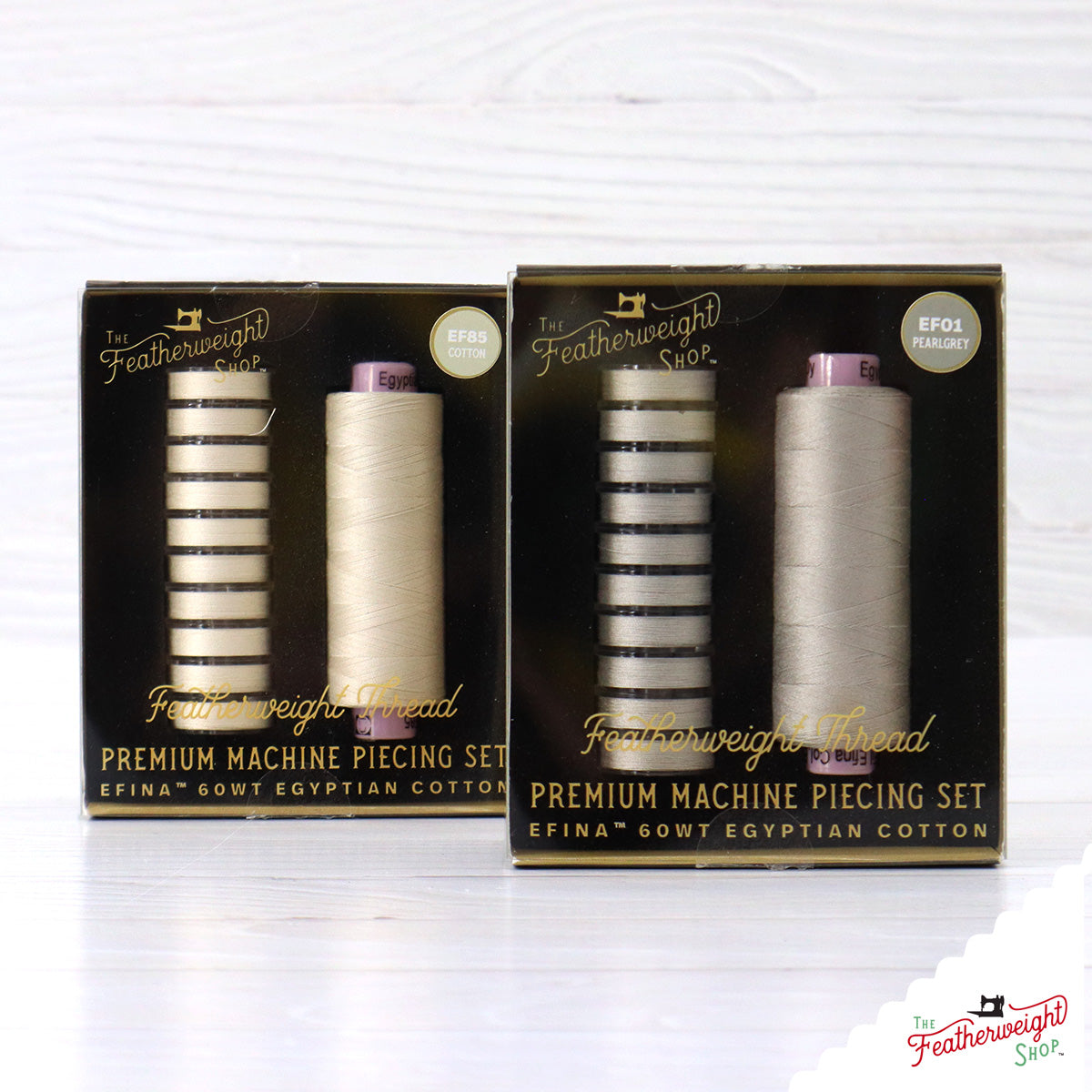 Featherweight Thread, PREMIUM MACHINE PIECING SET with Prewound Bobbins