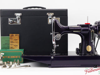 Load image into Gallery viewer, Singer Featherweight 221, AE408*** - Fully Restored in Black Iris