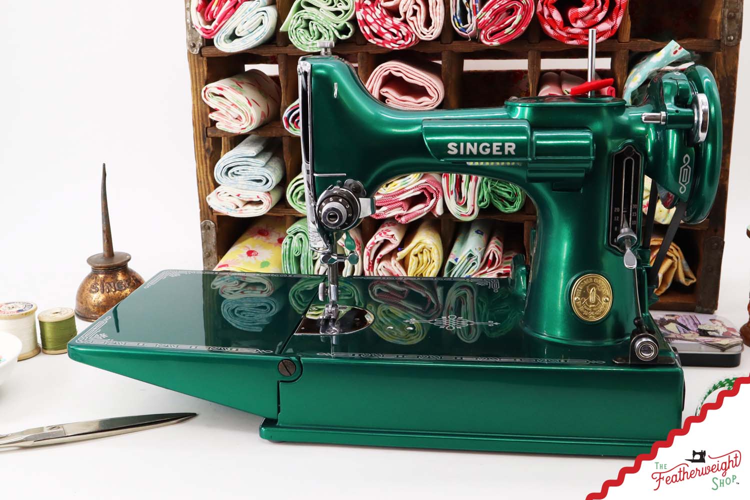 Singer Featherweight 221 AH053*** - Fully Restored in Emeral Green