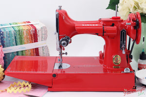 Singer Featherweight 221K, Red 'S', ES874*** - Fully Restored in Liberty Red