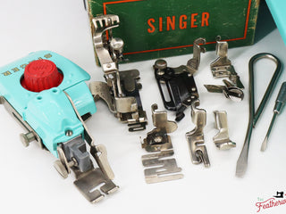 Load image into Gallery viewer, Singer Featherweight 221, AH334*** - Fully Restored in Tiffany Blue