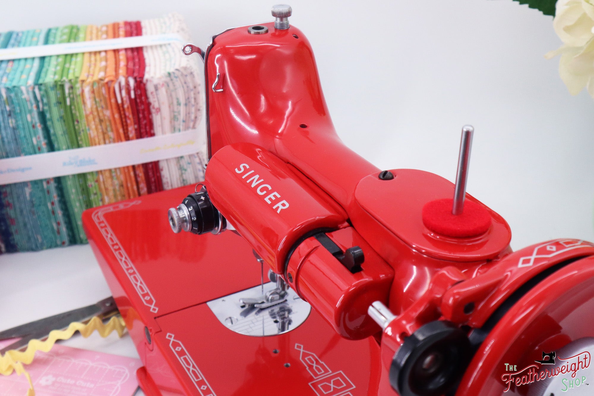 Singer Featherweight 221K, Red 'S', ES874*** - Fully Restored in Liberty Red