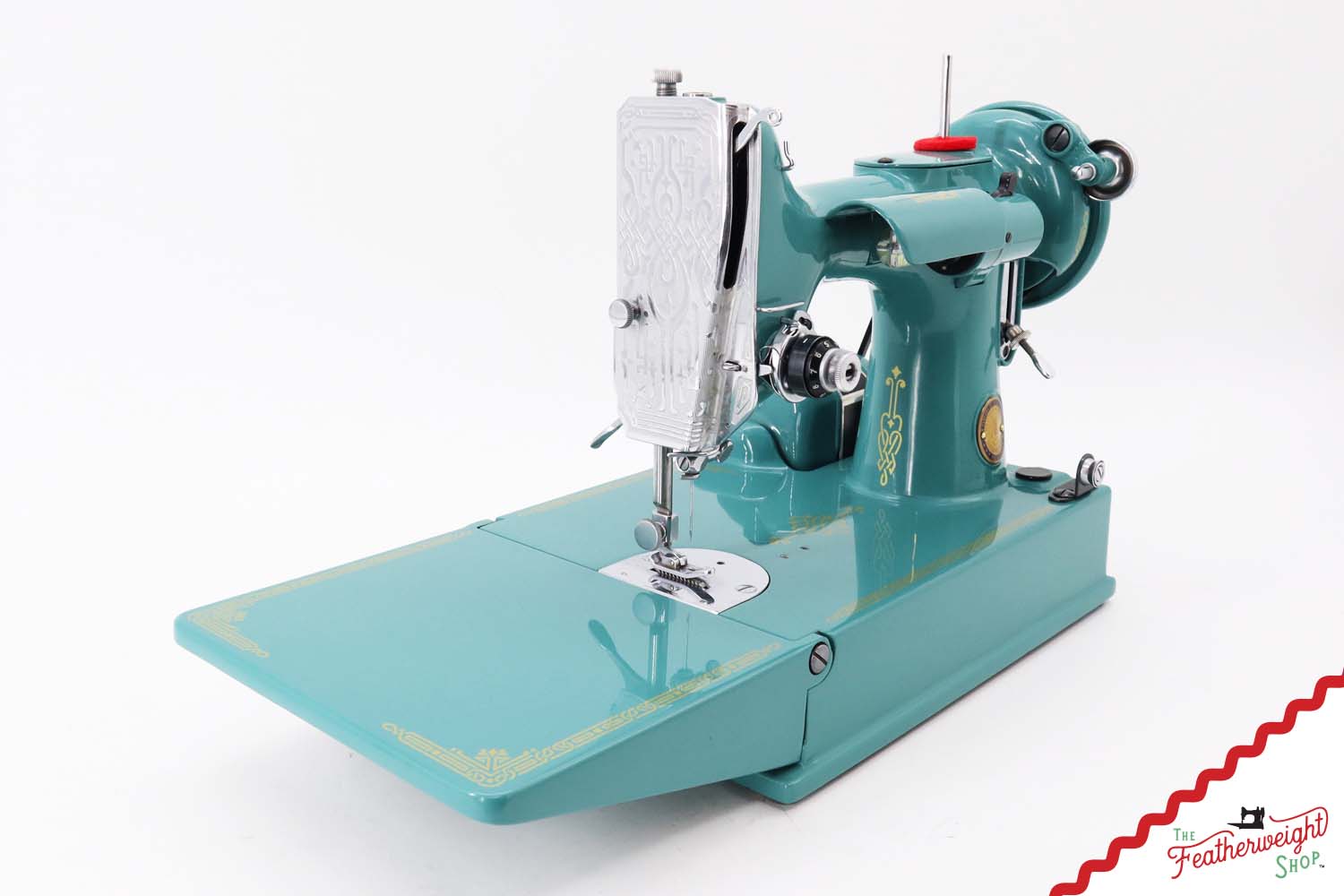 Singer Featherweight 221K, Centennial - EG9647**, Rare Great Britain Decal - Fully Restored in Lagoon