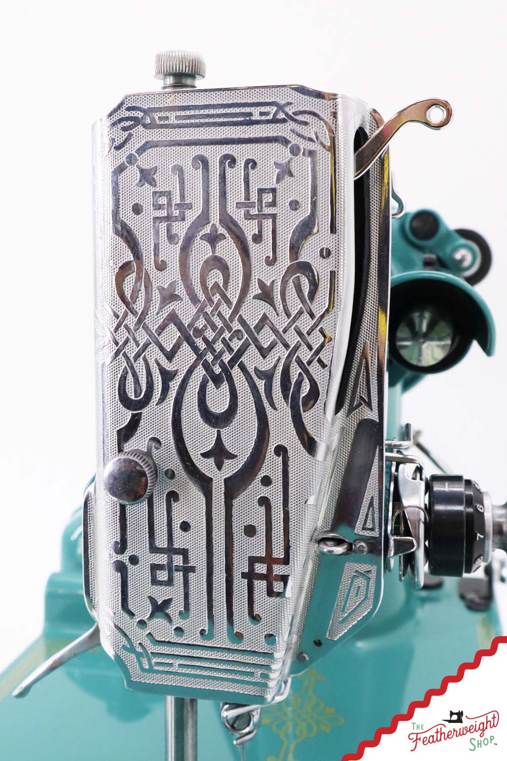 Singer Featherweight 221K, Centennial - EG9647**, Rare Great Britain Decal - Fully Restored in Lagoon