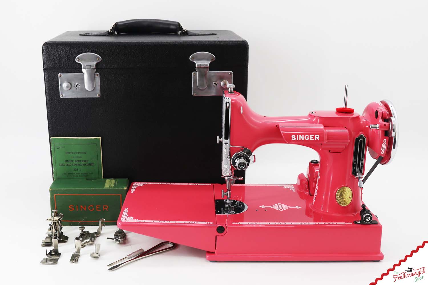 Singer Featherweight 221 AF595*** - Fully Restored in Happy Pink Grapefruit