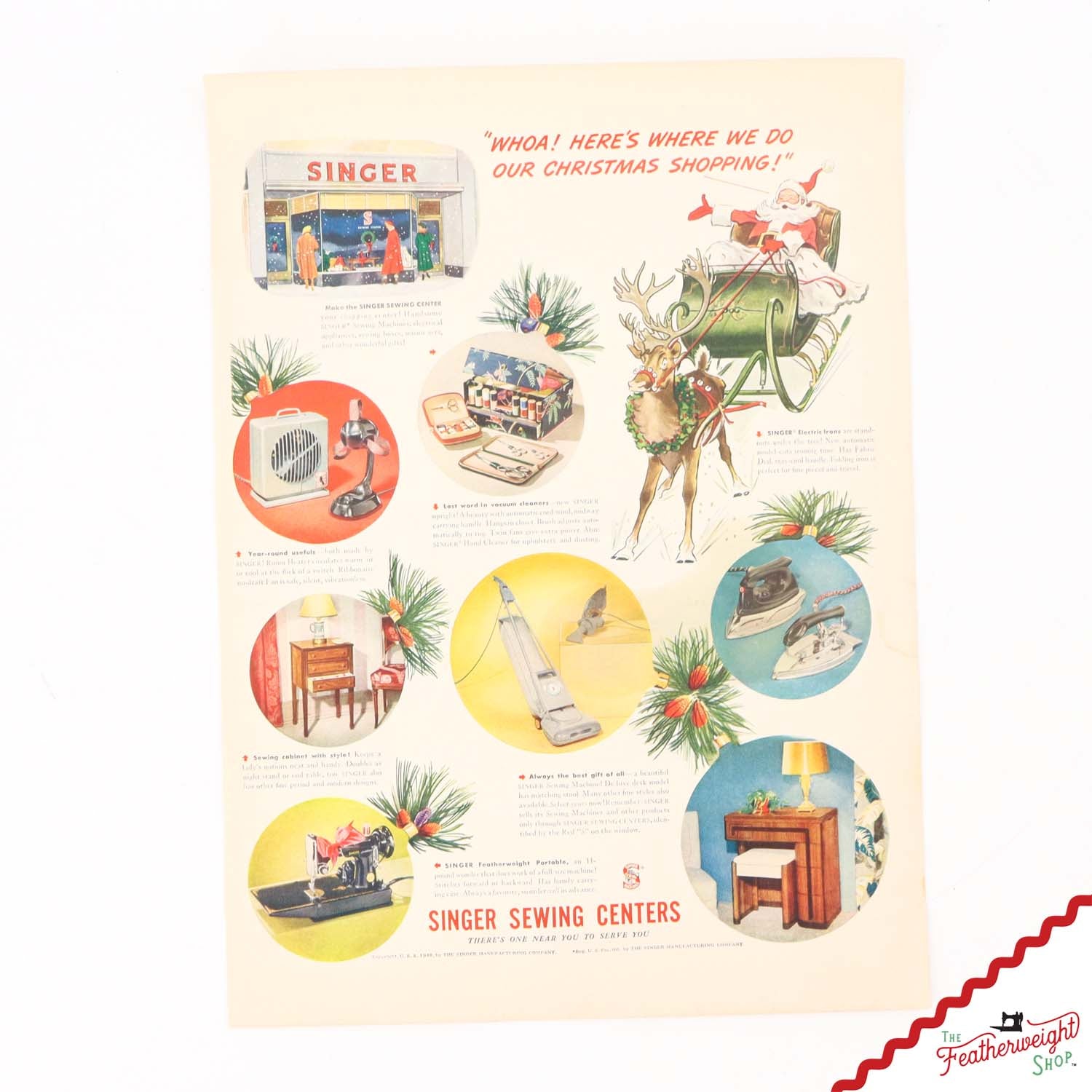 Advertisement, Rare Featuring the Singer Featherweight  - (Vintage Original)