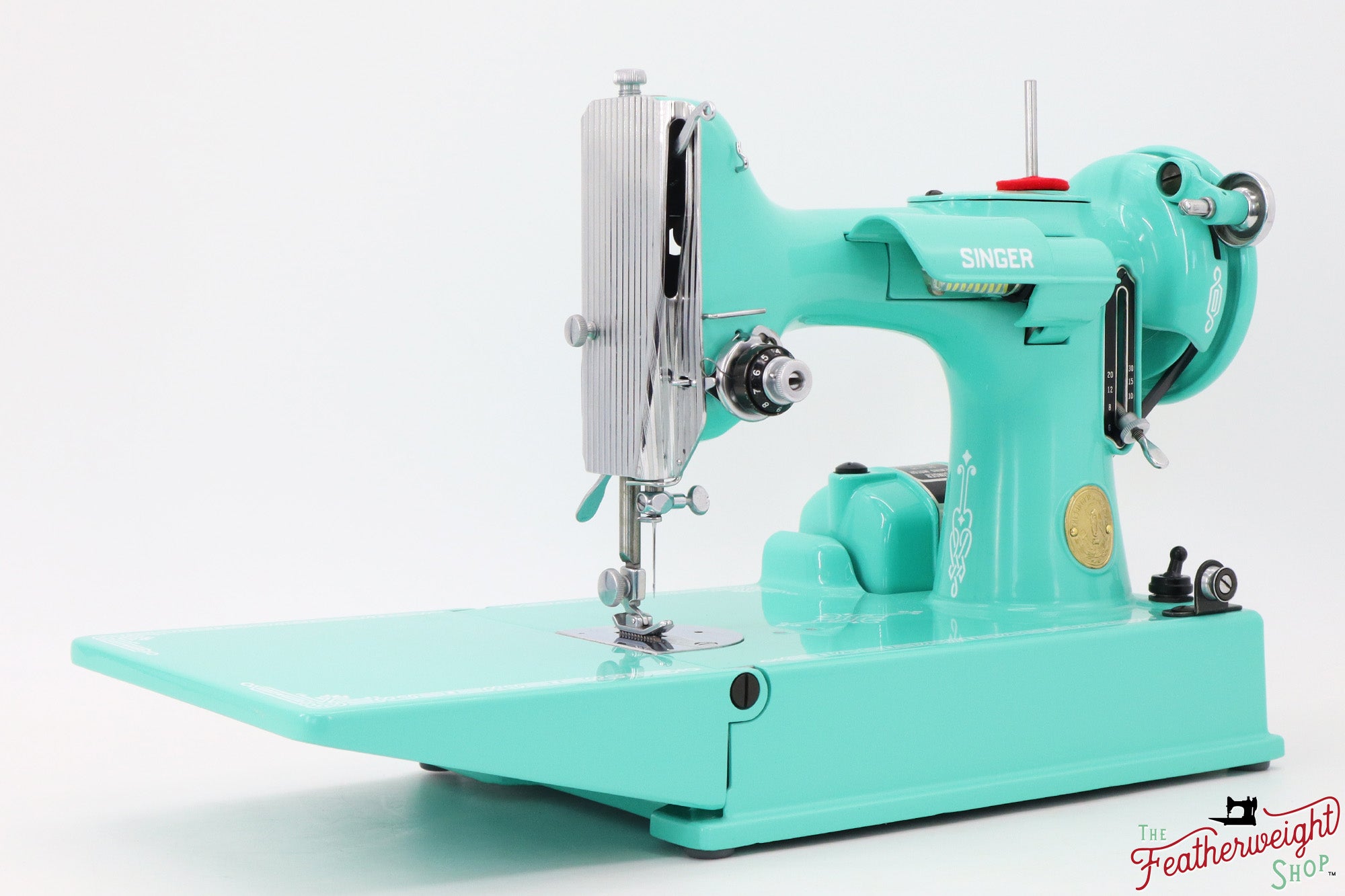 Singer Featherweight 221, AJ217*** - Fully Restored in Caribbean Sea Green