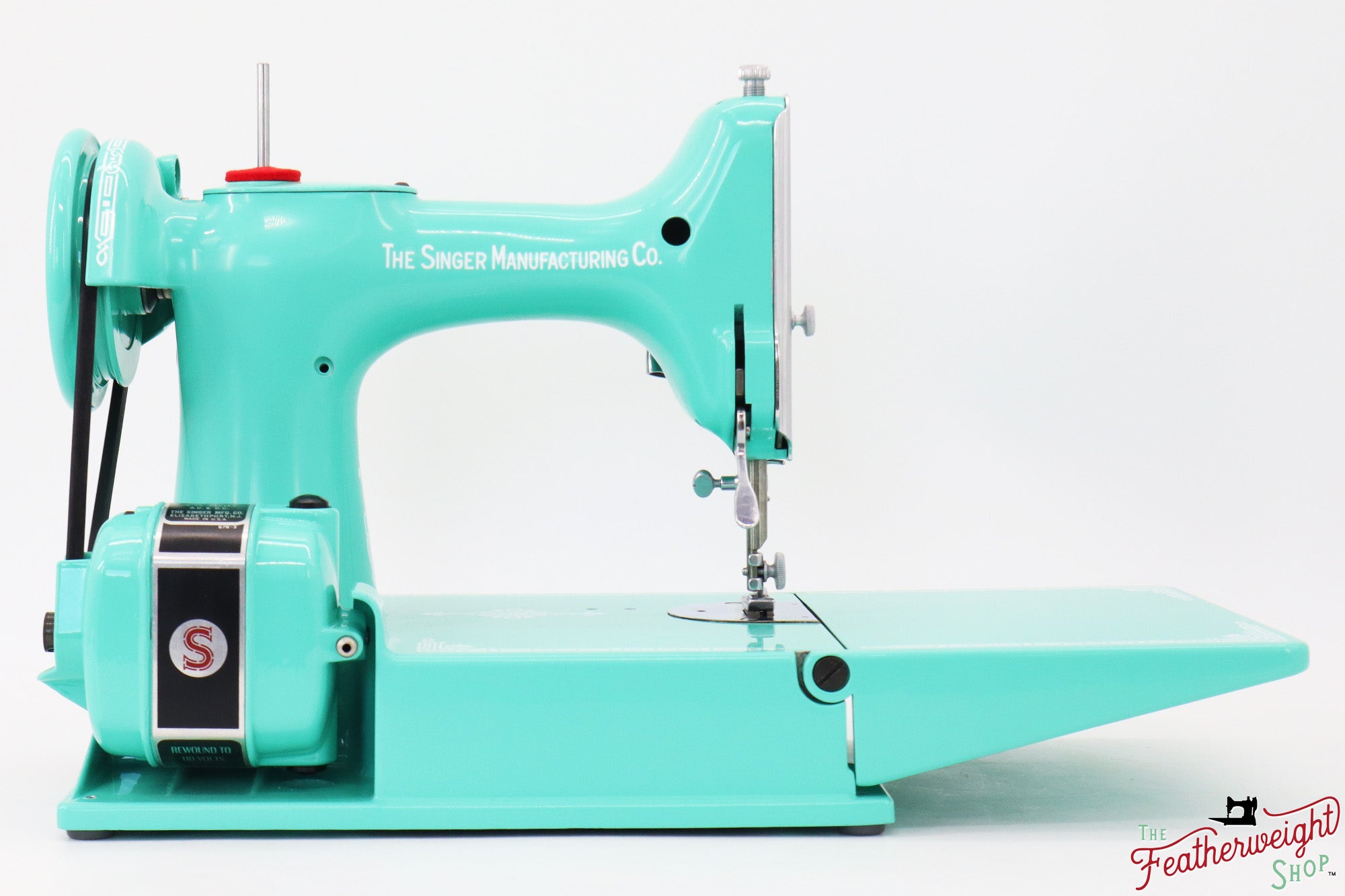 Singer Featherweight 221, AJ217*** - Fully Restored in Caribbean Sea Green