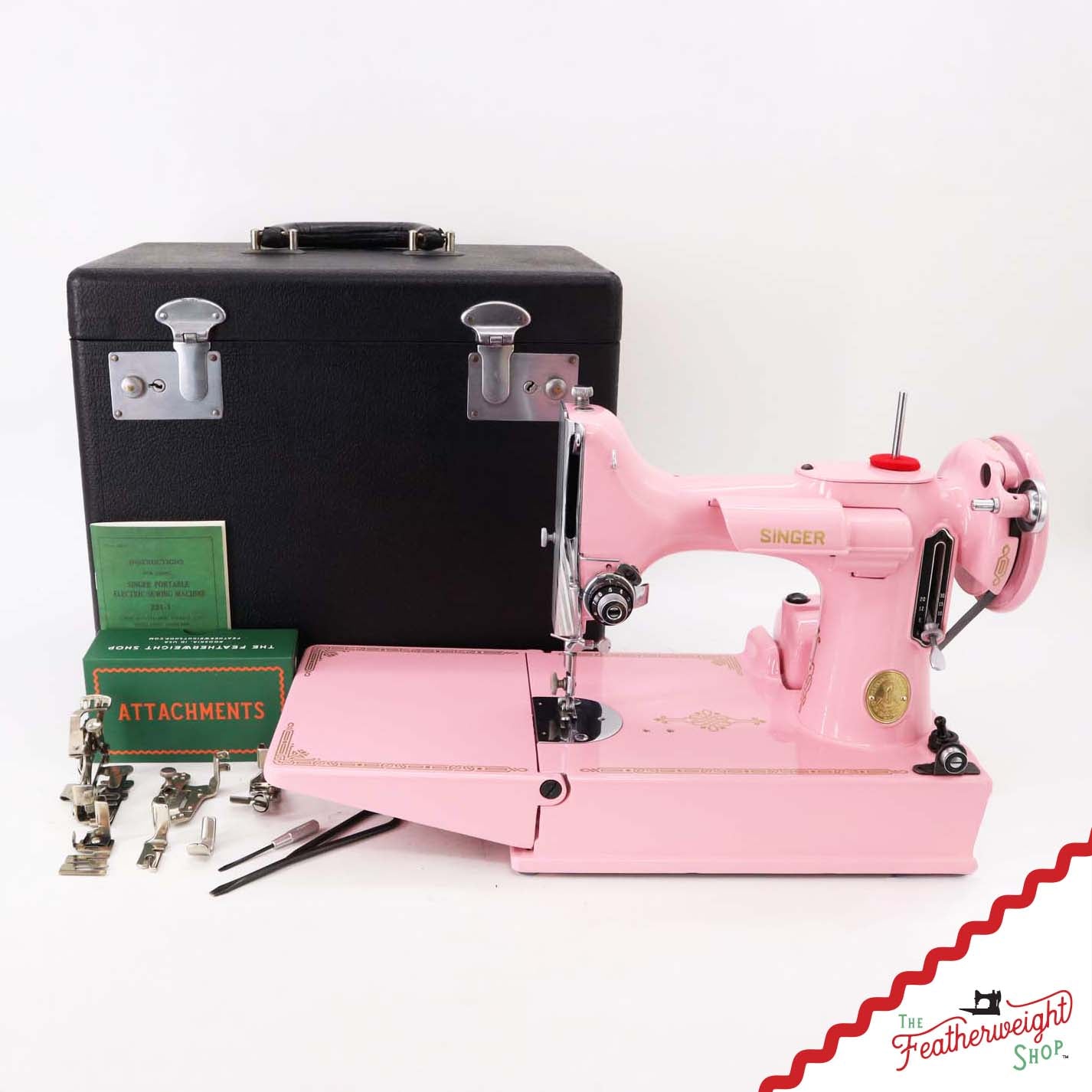 Singer Featherweight 221 AJ003*** - Fully Restored in Rosy Posy Pink