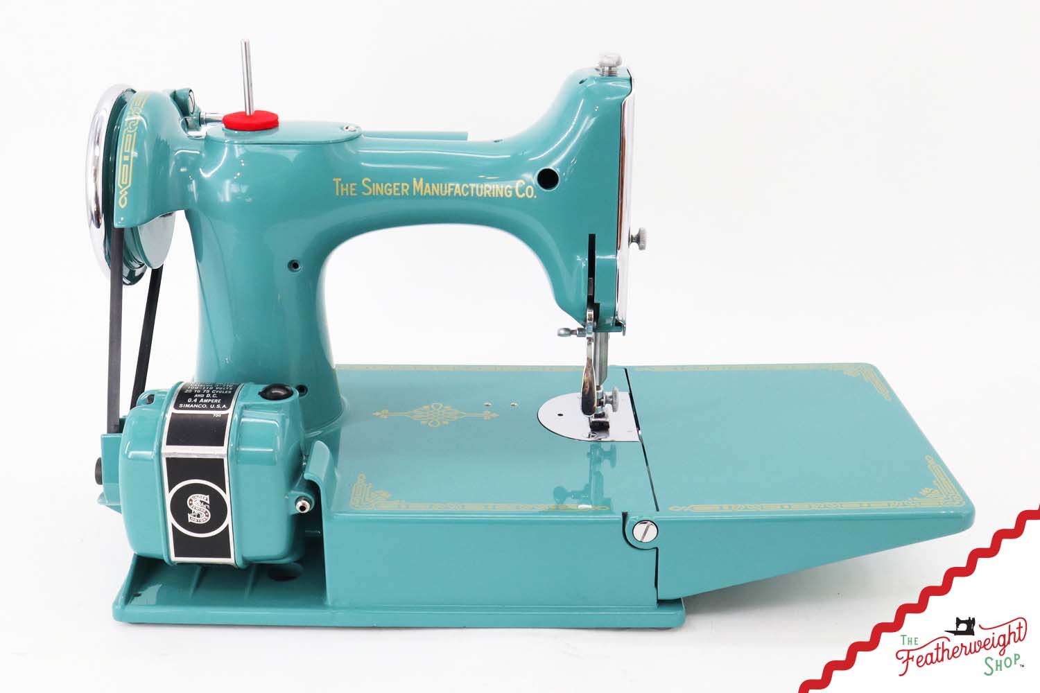 Singer Featherweight 221, AE079*** - Fully Restored in Lagoon