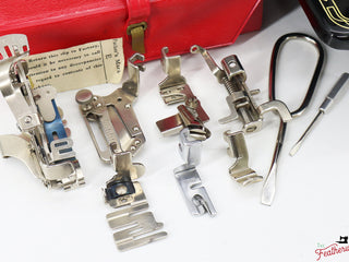 Load image into Gallery viewer, Singer Featherweight 222K Sewing Machine, Red &#39;S&#39; - EP5438** - 1959