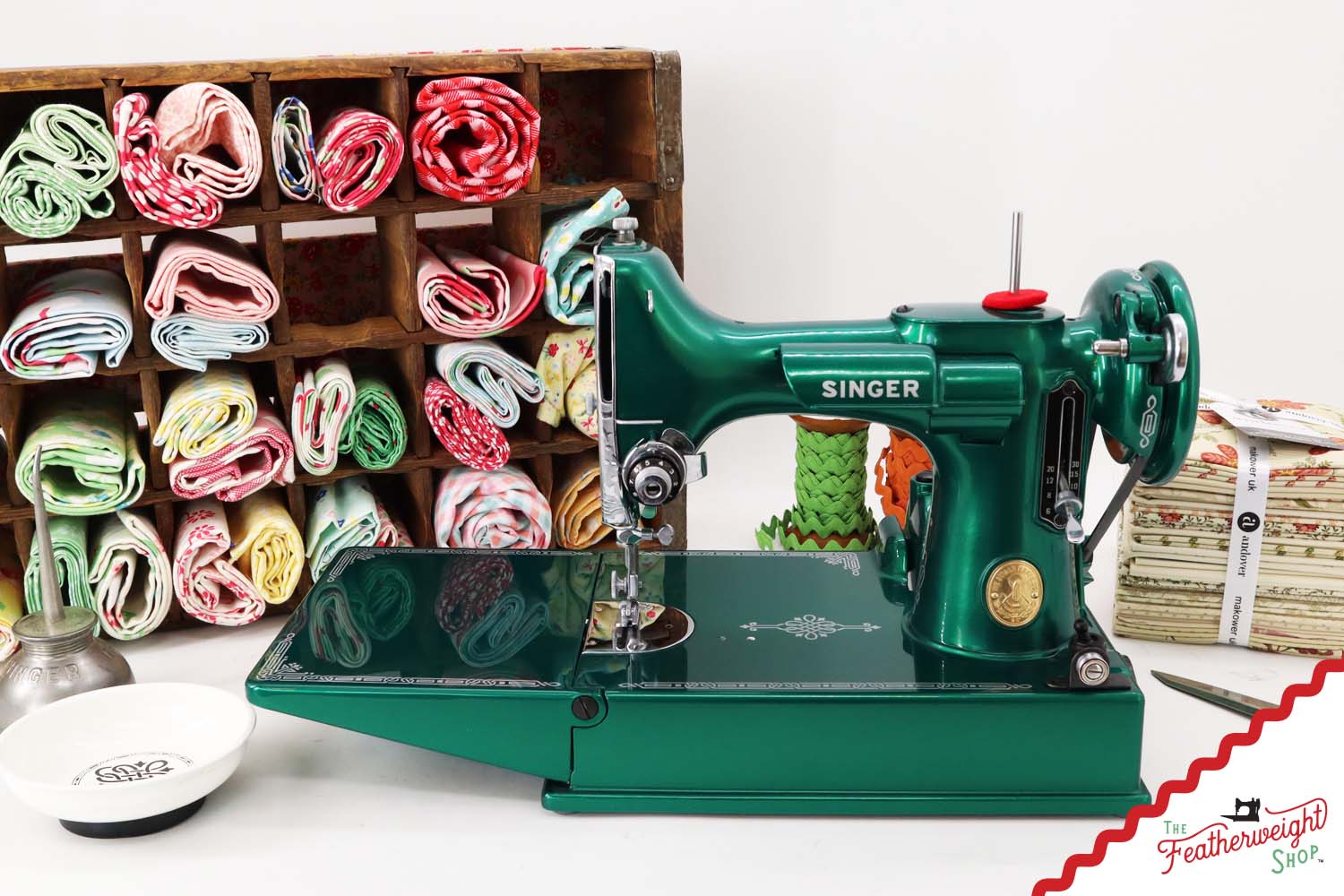 Singer Featherweight 221 AG988*** - Fully Restored in Emerald Green