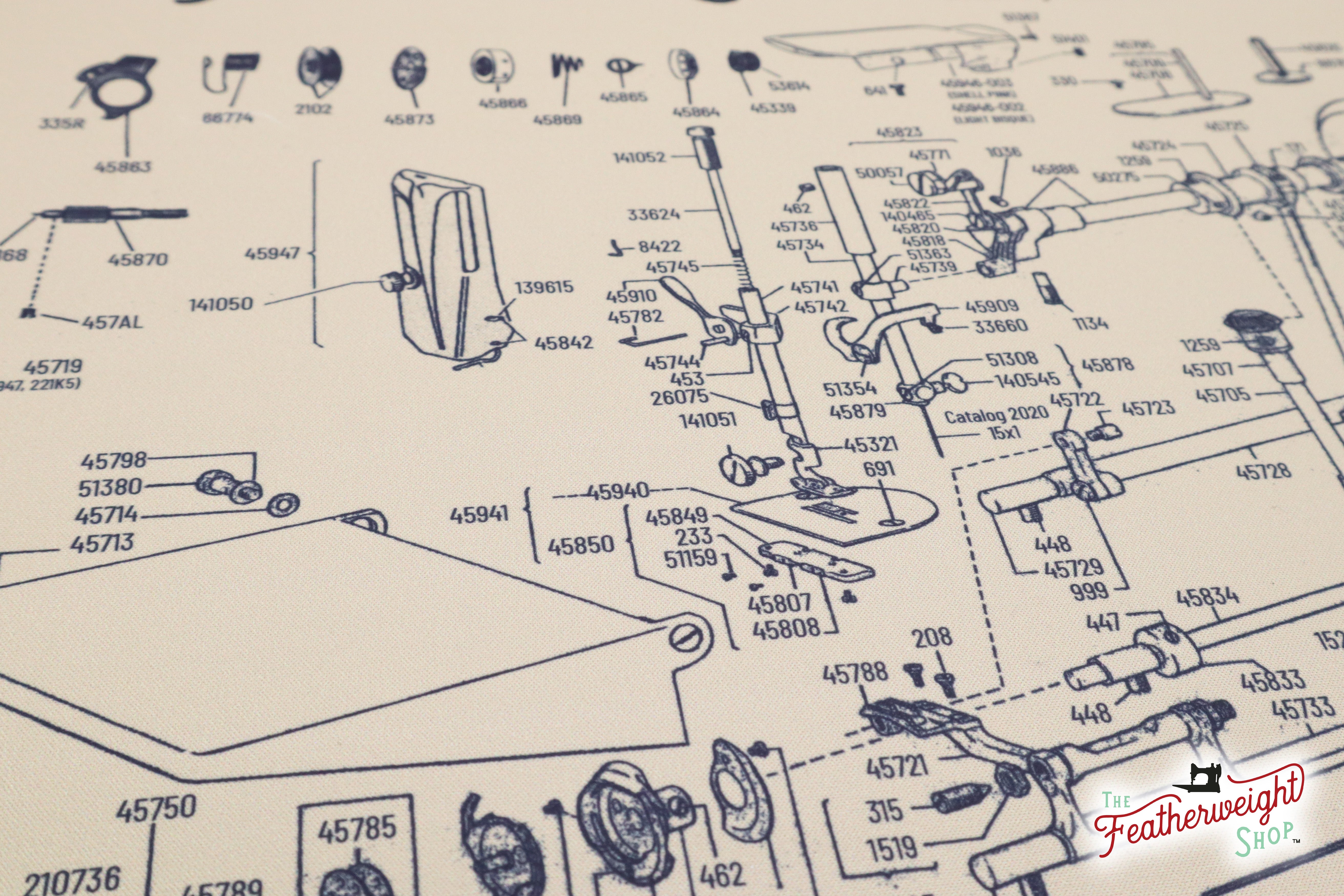 Servicing Mat, Tan Featherweight Schematic for 221J / 221K5