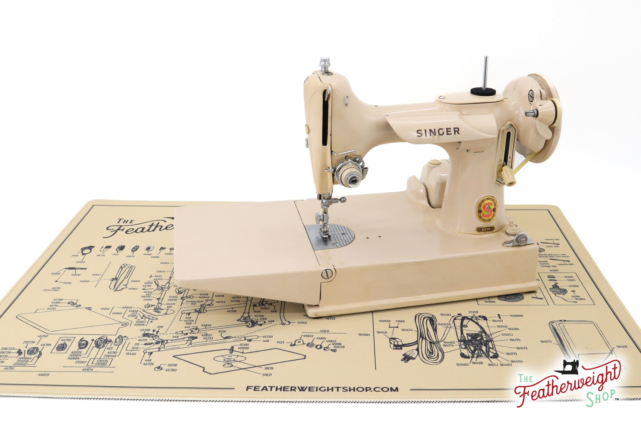 Singer Schematic Servicing Mat, Tan Featherweight Schematic 221J / 221K5 – The Singer ...
