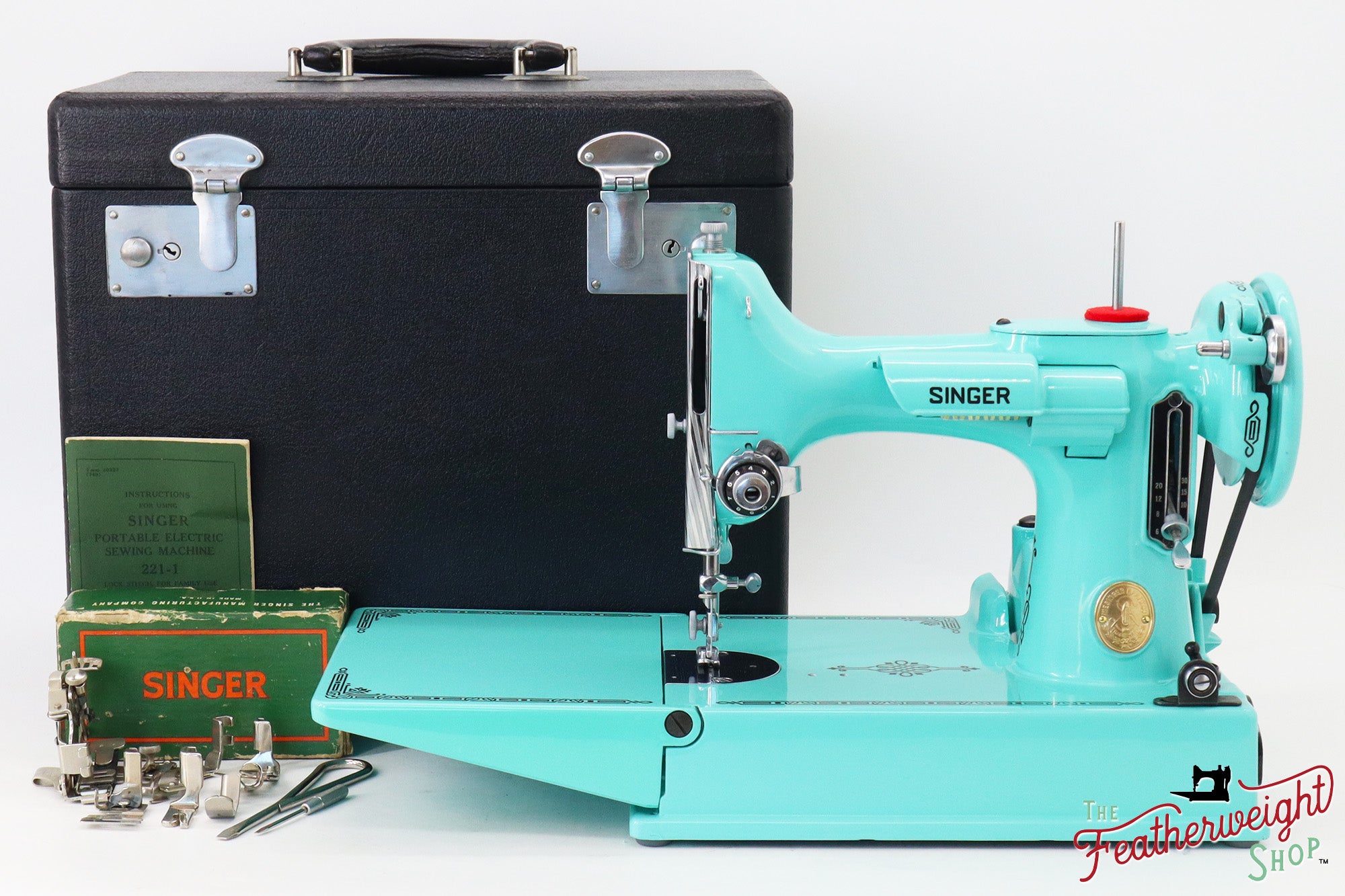 Singer Featherweight 221, AH9815** - Fully Restored in Tiffany Blue