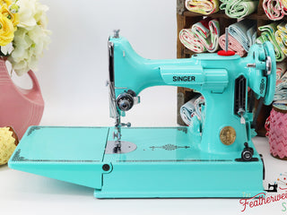Load image into Gallery viewer, Singer Featherweight 221, AH9815** - Fully Restored in Tiffany Blue
