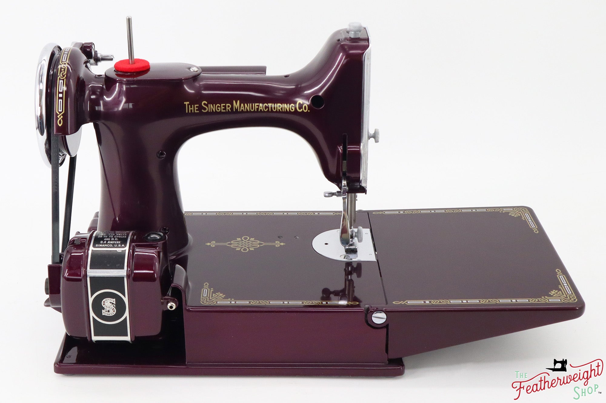 Singer Featherweight 221, AF870*** - Fully Restored in Star Garnet