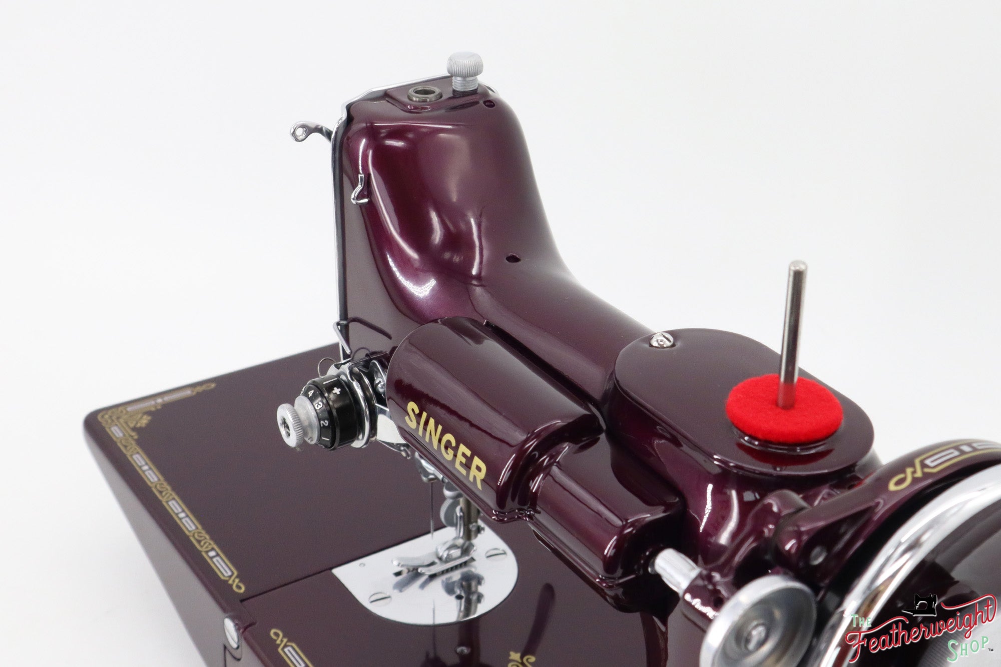 Singer Featherweight 221, AF870*** - Fully Restored in Star Garnet