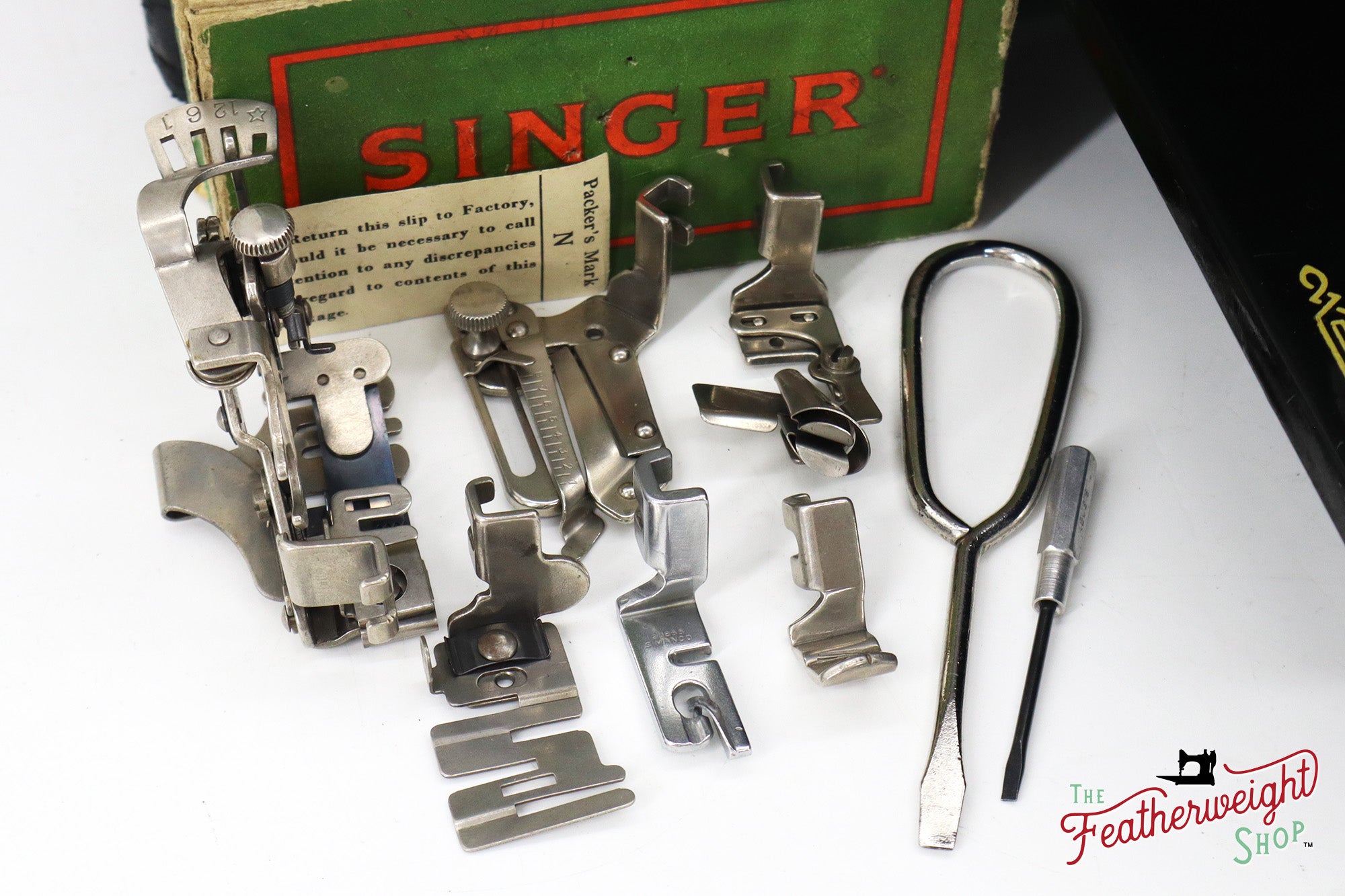 Singer Featherweight 221K Sewing Machine, French EF9120** and Sewhandy Set