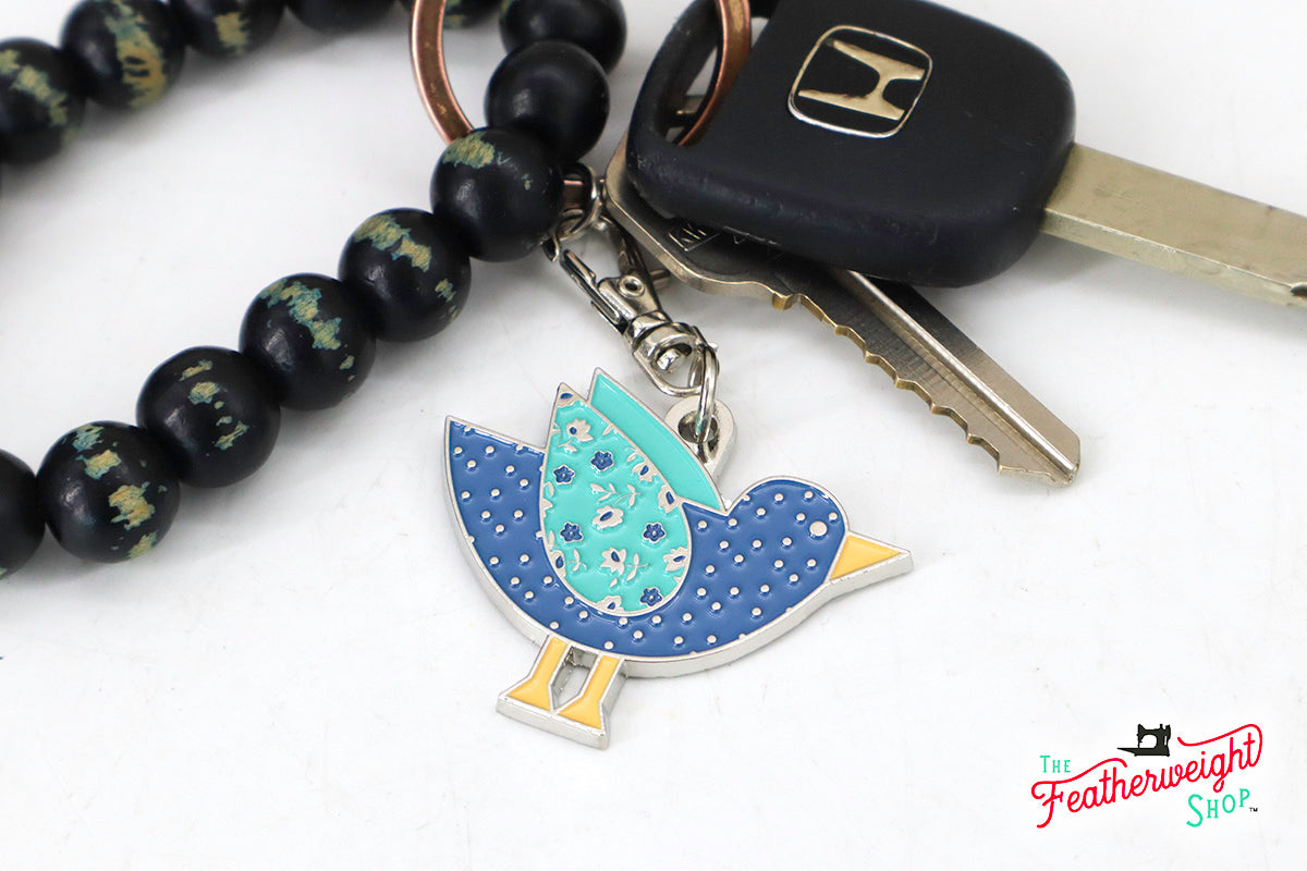 Keyring & Keychain Enamel Charm, BIRD by Lori Holt