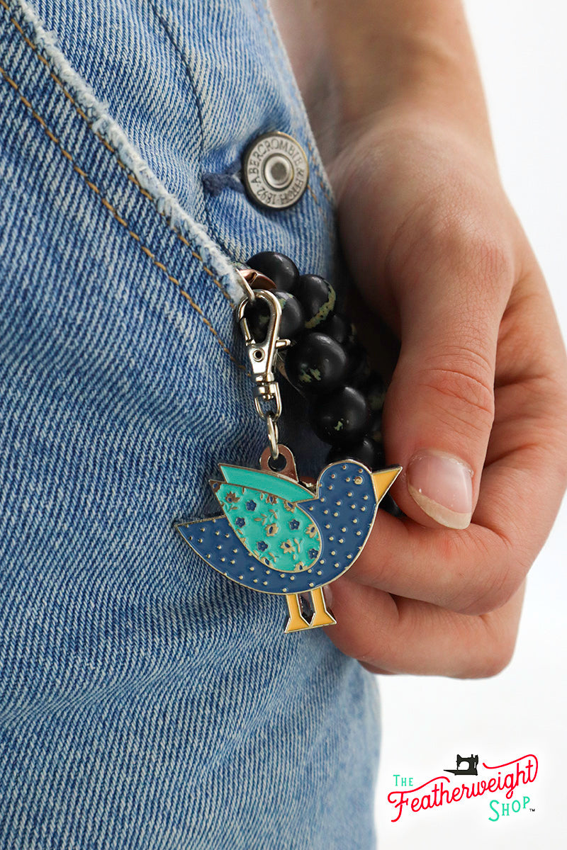 Keyring & Keychain Enamel Charm, BIRD by Lori Holt