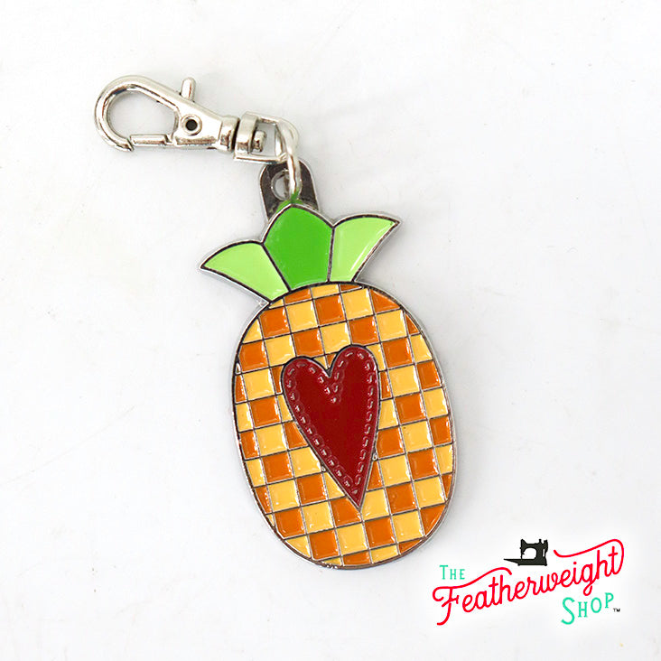 Keyring & Keychain Enamel Charm, PINEAPPLE by Lori Holt